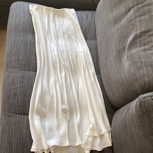 French boutique White Satin skirt S-M